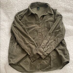 Olive Green Button-Up Shirt